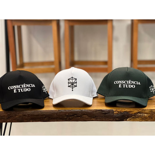 Kit Trio Boné: Verde, Preto e Branco